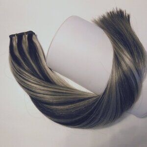 FlatWeft 100% Human Remy Hair Extensions Color 1P/60 Dark /Platinum Blonde